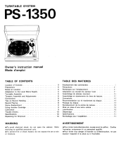 Sony PS-1350 - Owners Manual 